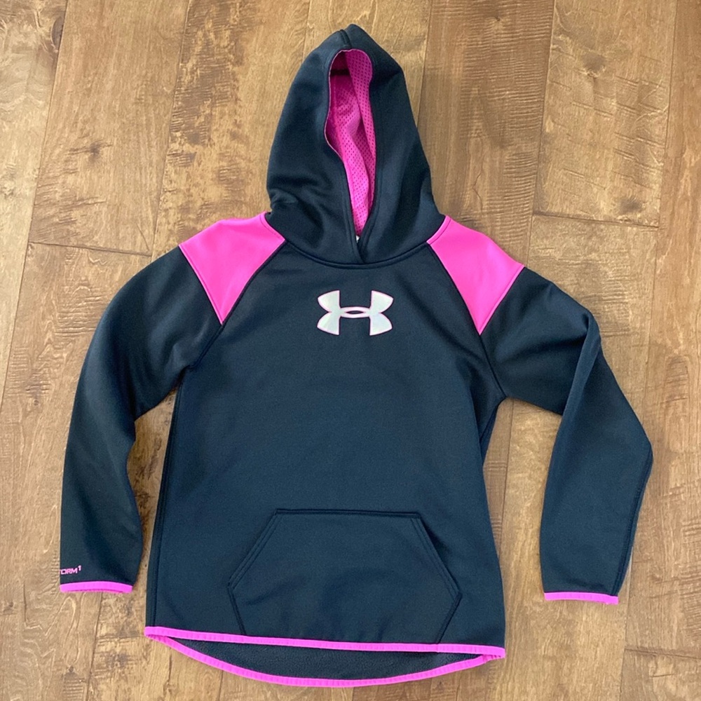 Under Armour Black & Hot Pink Youth Large Hoodie